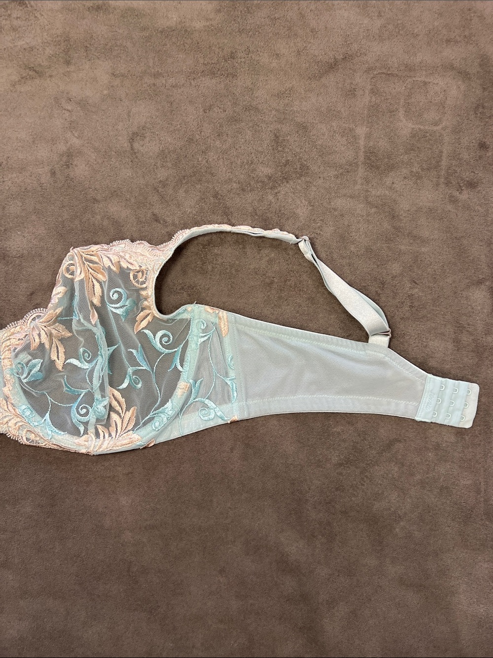 Soma Aqua and Gold Embroidered Sheer Underwire Bra 38D - Picture 8 of 13
